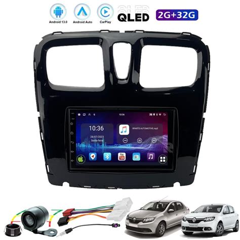 Kit Central Multimidia 2 Din Android Renault Logan 2014 A 2022 Sandero