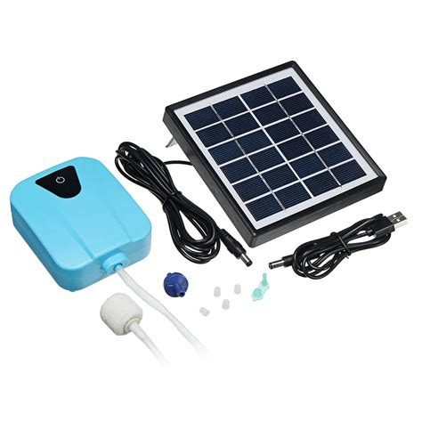 Solar Aquarium Air Pump Water Oxygen Pump Oxygenator Pond Aerator Pump