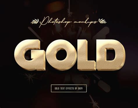 3d Gold Text Effects 10 Psd Design Template Place