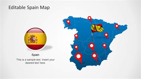 Editable Spain Map Template For PowerPoint SlideModel