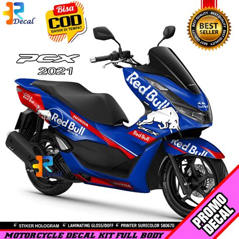 Jual Decal Motor Pcx Desain Red Bull Torro Sticker Decal Pcx