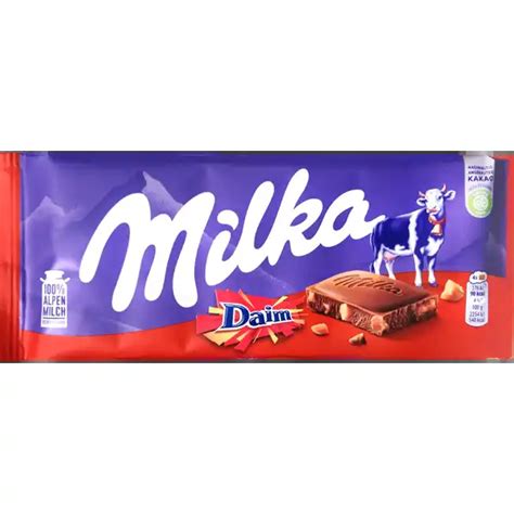 Milka Daim Chocolate Bar G To Order From Germany