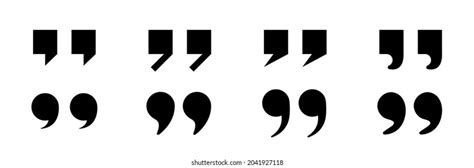 Set Quotes Vector Icons Black Double Stock Vector Royalty Free