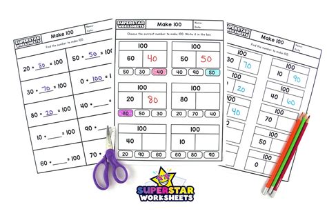 Make 100 Worksheets - Superstar Worksheets