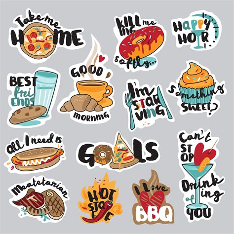 Set Of 105 Hello Stickersfor Download Editable Vector Pack Etsy