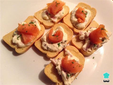 Canapés de salmão defumado cream cheese Fácil