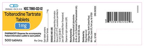 Tolterodine Tartrate Tablets