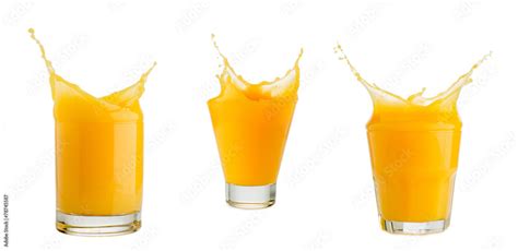 orange juice splash isolated on white Stock Photo | Adobe Stock