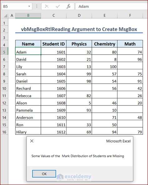 Excel Vba Msgbox 11 Examples Exceldemy