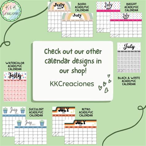 Custom Calendar Digital Download Calendario Personalizado Descarga ...