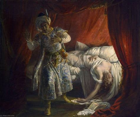 Oil Painting Replica Othello And Desdemona 1829 By Alexandre Marie