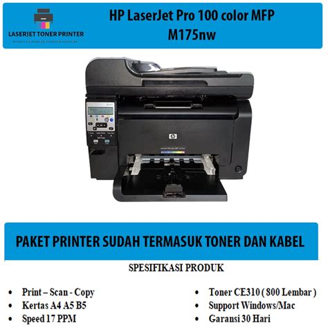 Jual Printer HP LaserJet Pro 100 Color MFP M175nw All In One Wifi