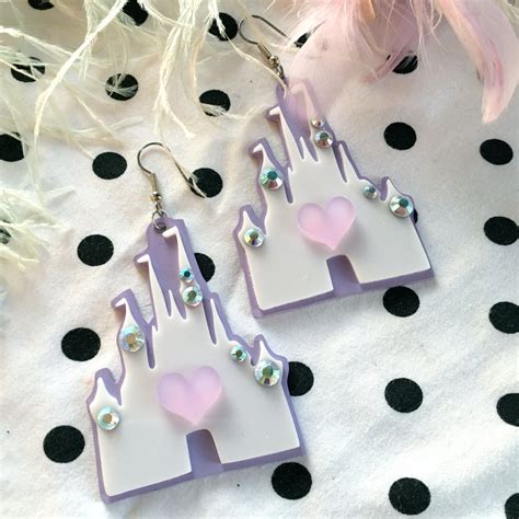 Pastel Castle Acrylic Earrings Etsy