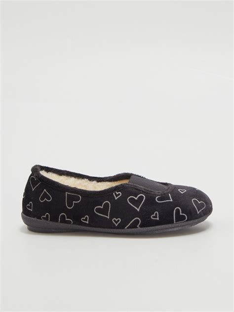 Chaussons Fourr S Noir Kiabi