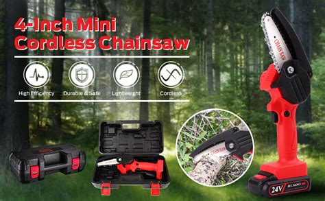 Mini Chainsaw Rlsoo Upgraded Inch V Battery Powered Cordless