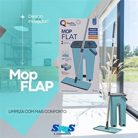 Rodo De Limpeza Flat Mop E Balde Lava E Seca Profissional 2 Refil