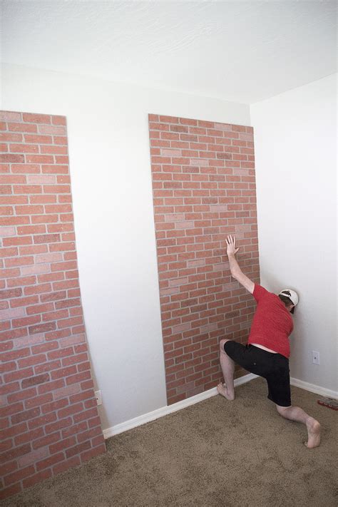 Diy Faux Brick Wall Easy Faux Brick Wall Using Brick Paneling