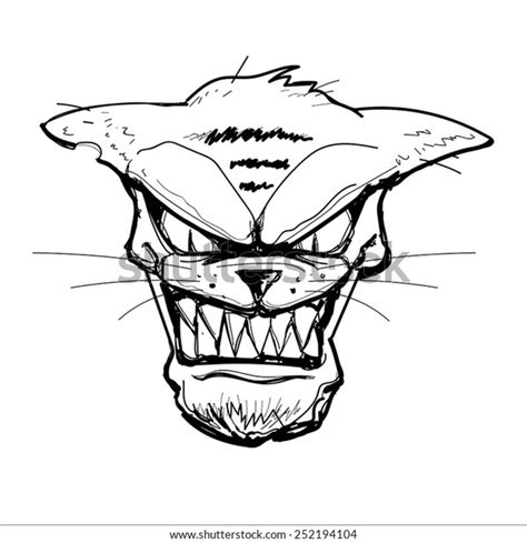 Angry Cat Sketch Stock Vector (Royalty Free) 252194104 | Shutterstock