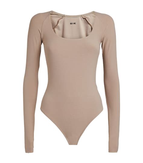 Womens ALIX NYC Nude Sullivan Long Sleeved Bodysuit Harrods UK