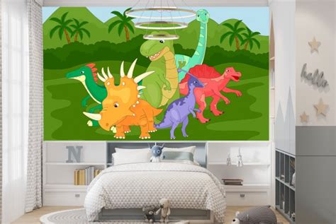 Fun Dinosaur Wallpaper Wall Mural