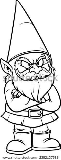 Angry Garden Gnome Coloring Page Kids Stock Illustration 2382137589 | Shutterstock