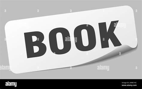 Book Sticker Book Rectangular Label Isolated On White Background Stock