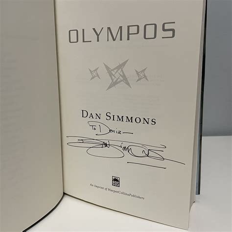 Signed Olympos By Simmons Hardcover Dj In Mylar St St Ilium