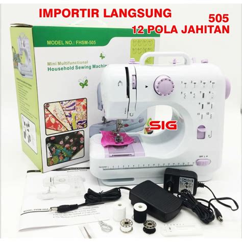 Jual MESIN JAHIT MINI PORTABLE FHSM 505 MESIN JAHIT 12 POLA JAHITAN