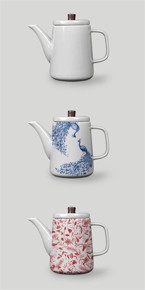 Editable Porcelain Kettle Mockup Plantilla De Stock Adobe Stock