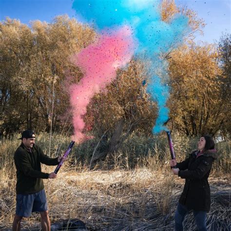 24 Gender Reveal Smoke Powder And Confetti Cannons Choose Color Party Cannon Ebay