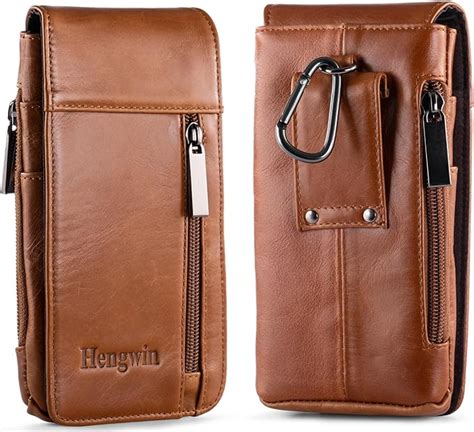 Hengwin Genuine Leather Belt Pouch Mobile Phone Holster For IPhone 16