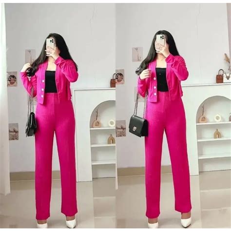 Jual Set Casey Premium Knit Cardi Pants Setelan Baju Wanita