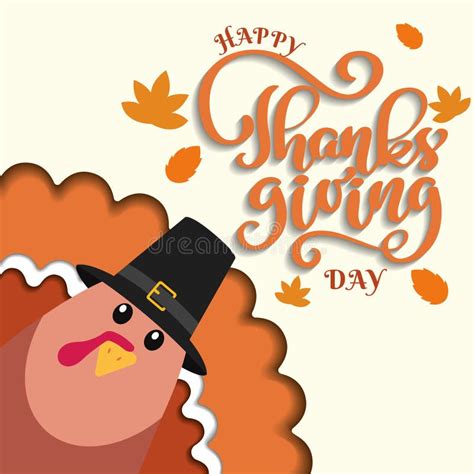 Happy Thanksgiving Turkey Template Stock Vector Illustration Of