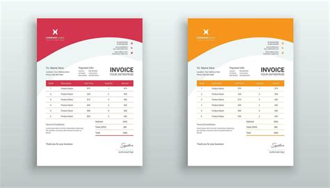 Creative Modern Invoice Template For Your Business 28125149 Vector Art