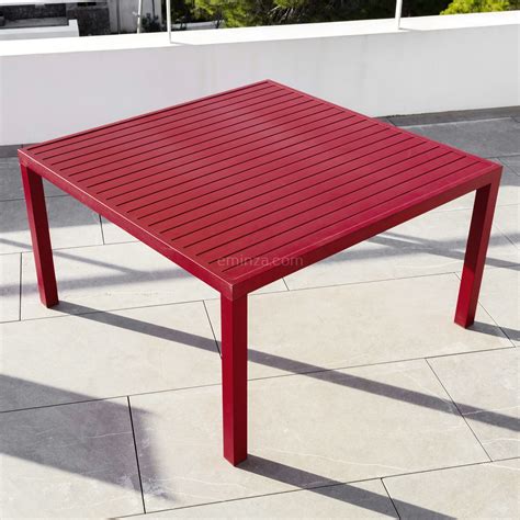 Quadratischer Gartentisch Murano Aluminium Bis Zu Pers Rot