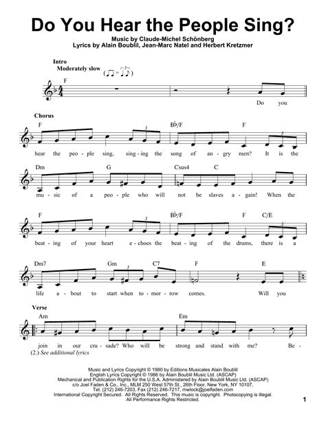 Do You Hear The People Sing Sheet Music