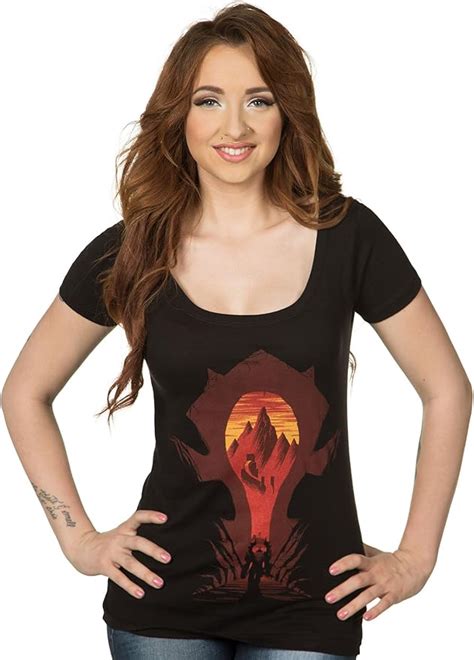 Jinx World Of Warcraft Horde Silhouette Camiseta Para Mujer Womens Scoop T Shirt Xxl Amazon