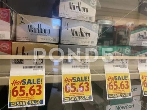 Food Lion grocery store cigarette carton prices Marlboro Stock Image ...