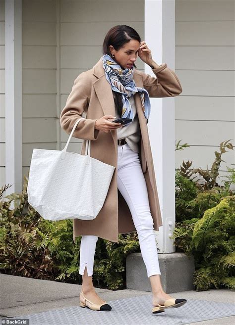 Meghan Markle Seen Wearing Coat And Scarf In Sunny California In