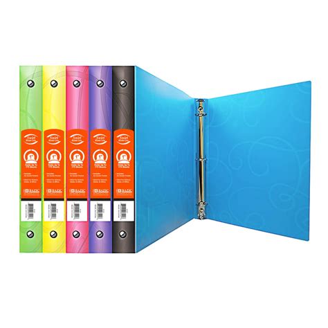 Bazic 3 Ring Binder 1 Poly Binders Organizer Swirl Color Soft Cover