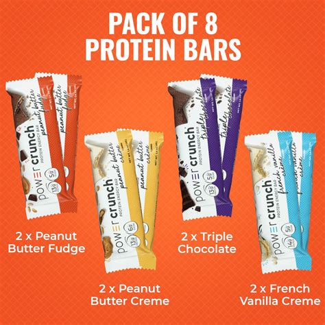 Crunch Protein Bars Mmf7 Variety Pack 8 Count Crunch Protein Wafer