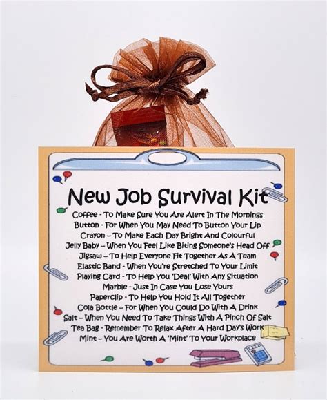 New Job Survival Kit Fun Joke Novelty Gift Present Etsy Uk