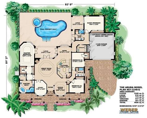 Beach House Plan: Olde Florida-West Indies Beach Home Floor Plan ...