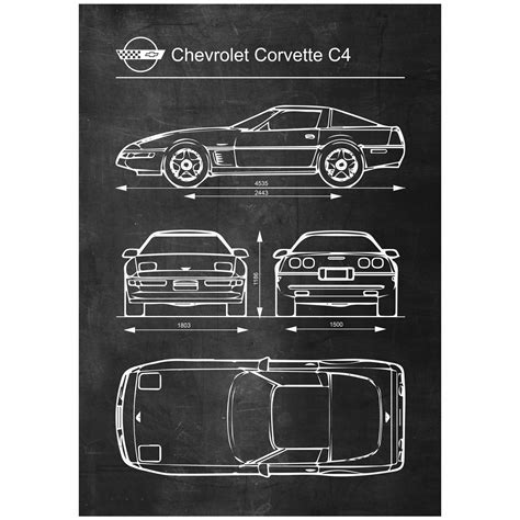 Plakat Chevrolet Corvette C Retro Patent Schemat Cena Opinie