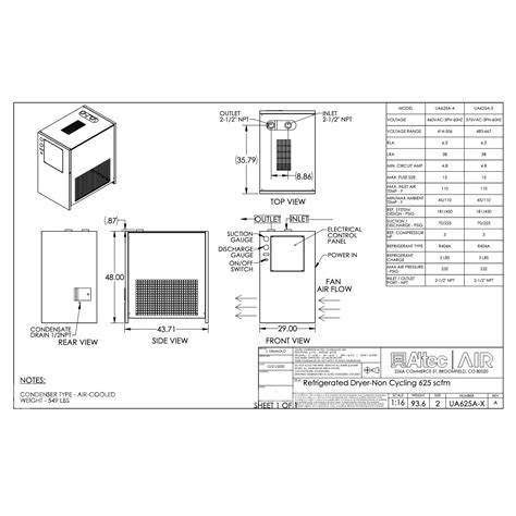 Altec AIR UA625A 4 UA Series Non Cycling Refrigerated Air Dryers IMS