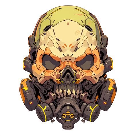 Ai Generated Skull Gas Mask T Shirt Design 36154955 Png