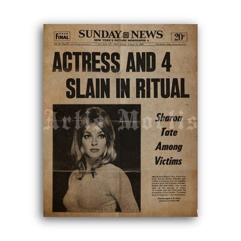 Printable Charles Manson - murder of actress Sharon Tate murder ...