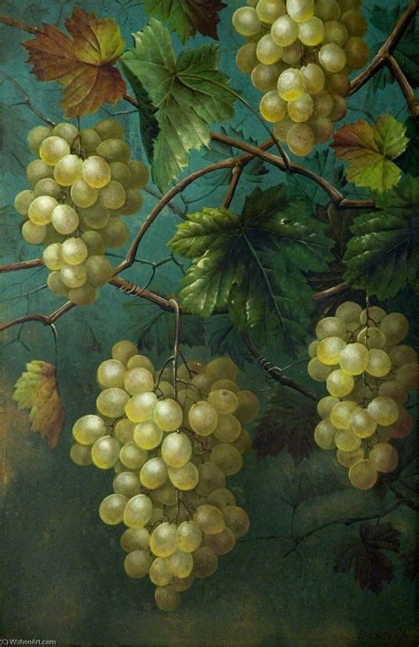 Reproductions De Qualité Musée Still Life of Grapes and Vine de Edwin