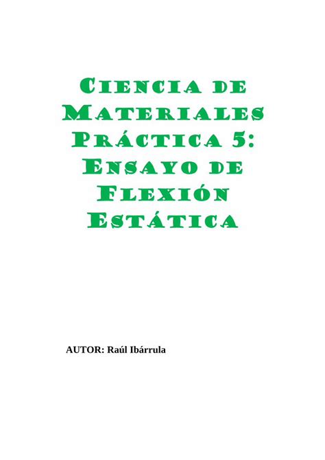 PDF Práctica 5 ensayo de flexión estática DOKUMEN TIPS