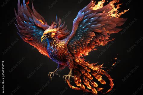 Phoenix Bird Risen From The Ashes Fire Bird Burning Bird 3d